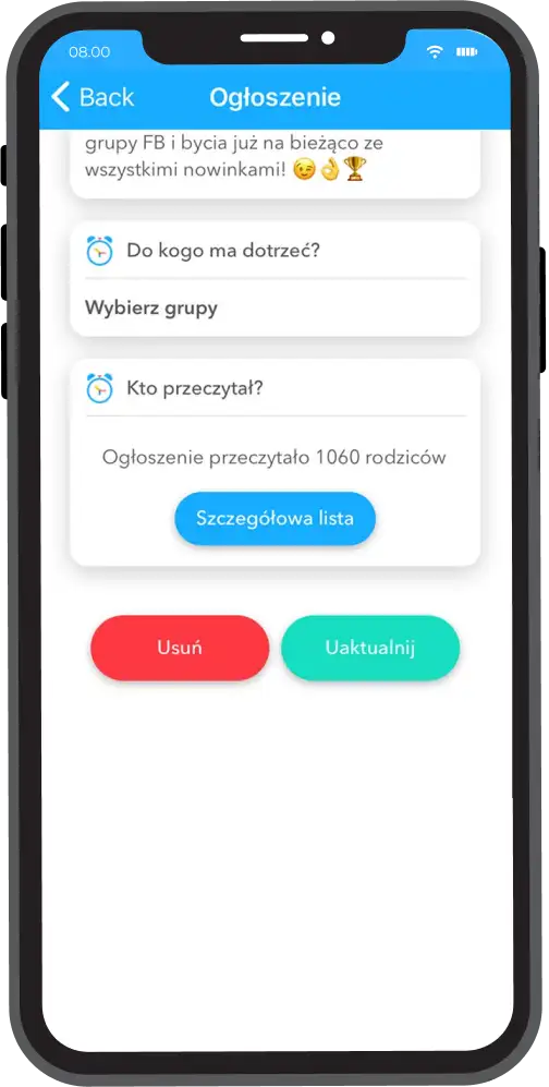 kontakt z dyrekcja zlobka i przedszkola